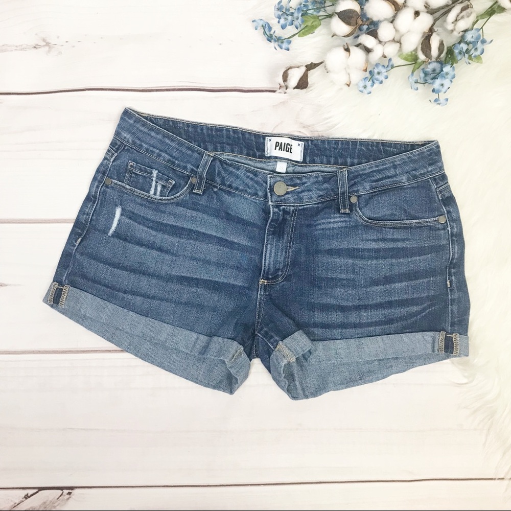 Paige Jimmy Jimmy Cuffed Denim Shorts Size 27